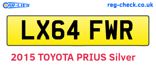 LX64FWR are the vehicle registration plates.