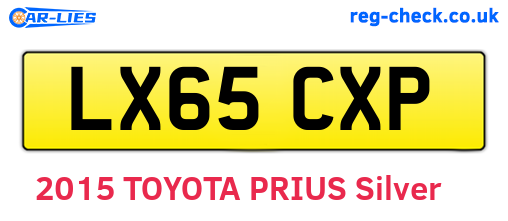 LX65CXP are the vehicle registration plates.
