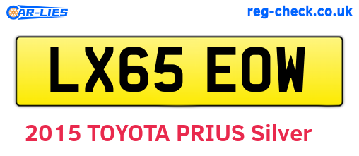 LX65EOW are the vehicle registration plates.