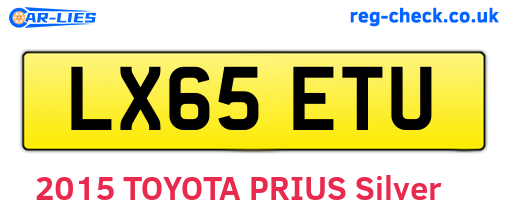 LX65ETU are the vehicle registration plates.