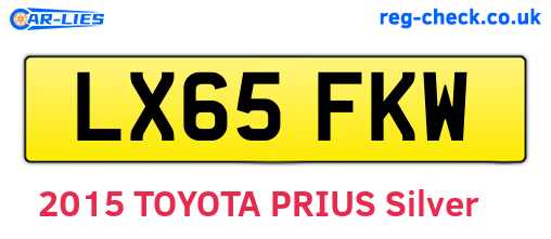 LX65FKW are the vehicle registration plates.