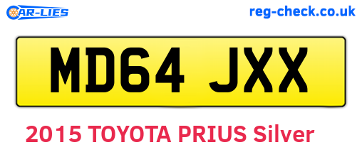 MD64JXX are the vehicle registration plates.