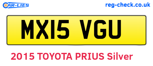 MX15VGU are the vehicle registration plates.