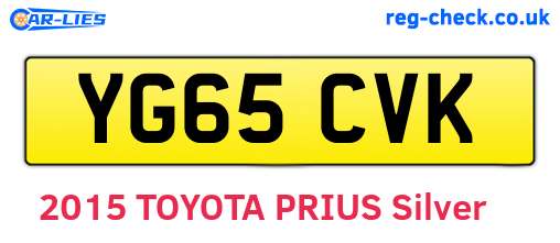 YG65CVK are the vehicle registration plates.