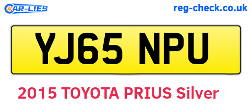 YJ65NPU are the vehicle registration plates.
