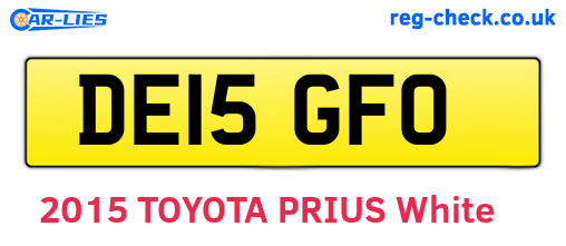 DE15GFO are the vehicle registration plates.