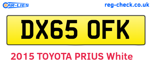 DX65OFK are the vehicle registration plates.