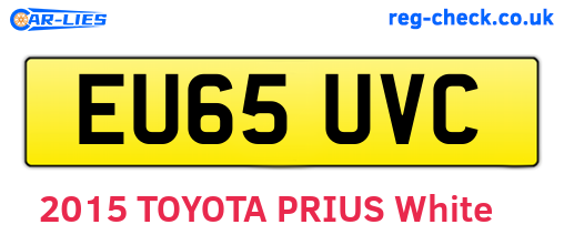 EU65UVC are the vehicle registration plates.