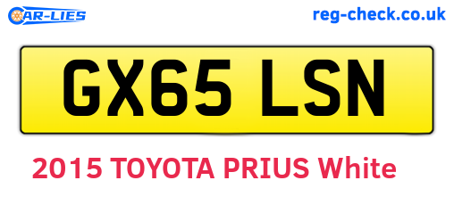 GX65LSN are the vehicle registration plates.