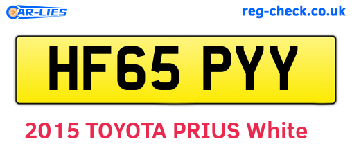 HF65PYY are the vehicle registration plates.