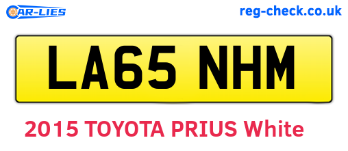 LA65NHM are the vehicle registration plates.