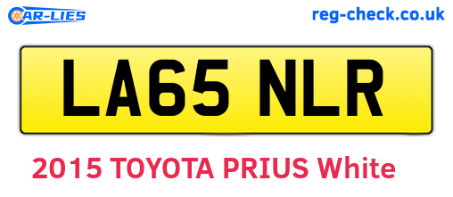 LA65NLR are the vehicle registration plates.