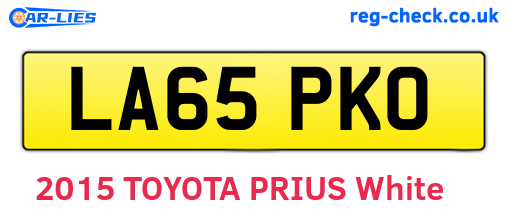 LA65PKO are the vehicle registration plates.