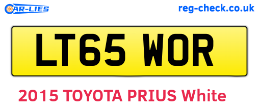 LT65WOR are the vehicle registration plates.