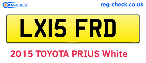 LX15FRD are the vehicle registration plates.