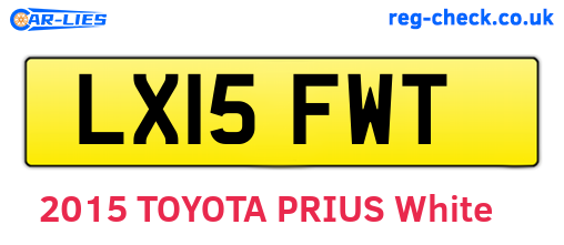 LX15FWT are the vehicle registration plates.