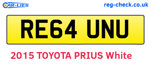 RE64UNU are the vehicle registration plates.