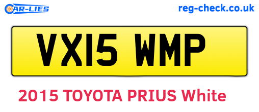 VX15WMP are the vehicle registration plates.
