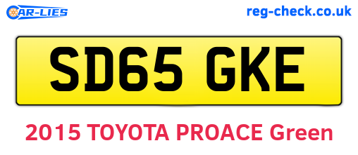 SD65GKE are the vehicle registration plates.