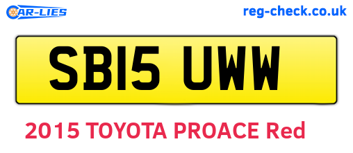 SB15UWW are the vehicle registration plates.