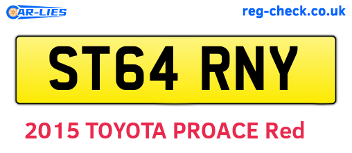 ST64RNY are the vehicle registration plates.
