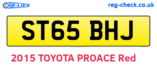 ST65BHJ are the vehicle registration plates.