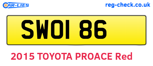 SWO186 are the vehicle registration plates.