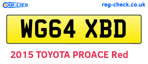 WG64XBD are the vehicle registration plates.