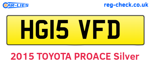 HG15VFD are the vehicle registration plates.
