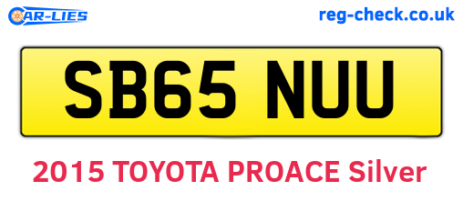 SB65NUU are the vehicle registration plates.
