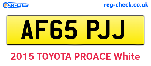 AF65PJJ are the vehicle registration plates.