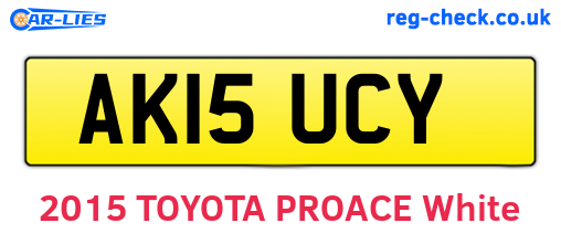 AK15UCY are the vehicle registration plates.