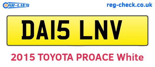 DA15LNV are the vehicle registration plates.