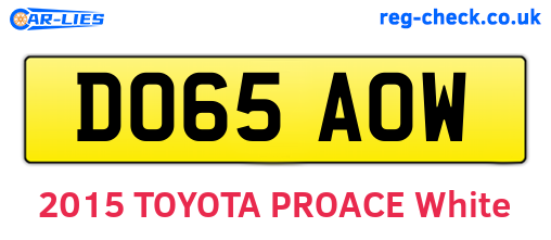 DO65AOW are the vehicle registration plates.