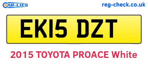 EK15DZT are the vehicle registration plates.
