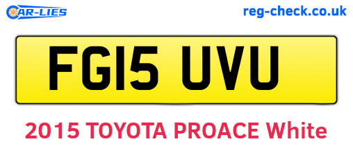 FG15UVU are the vehicle registration plates.
