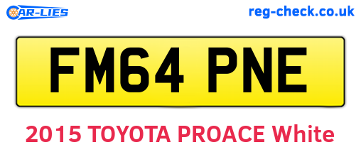 FM64PNE are the vehicle registration plates.