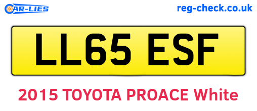 LL65ESF are the vehicle registration plates.