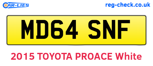 MD64SNF are the vehicle registration plates.