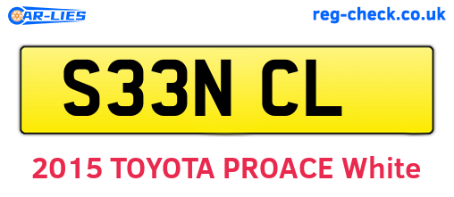 S33NCL are the vehicle registration plates.