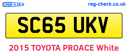 SC65UKV are the vehicle registration plates.
