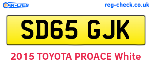 SD65GJK are the vehicle registration plates.