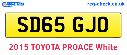 SD65GJO are the vehicle registration plates.