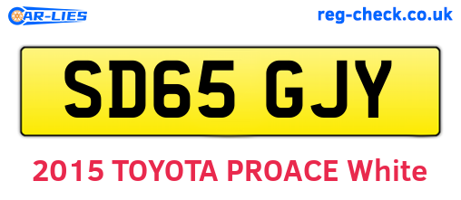 SD65GJY are the vehicle registration plates.
