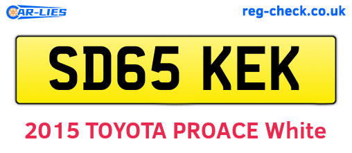 SD65KEK are the vehicle registration plates.