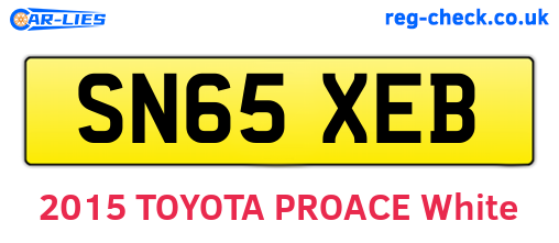 SN65XEB are the vehicle registration plates.