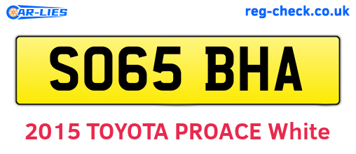 SO65BHA are the vehicle registration plates.