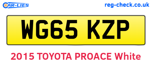 WG65KZP are the vehicle registration plates.