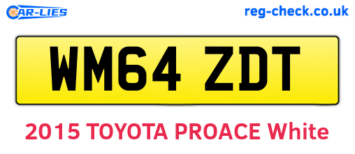 WM64ZDT are the vehicle registration plates.