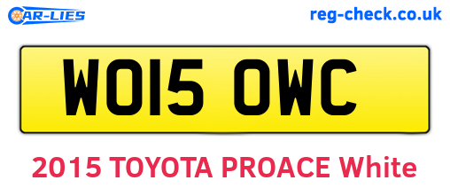 WO15OWC are the vehicle registration plates.